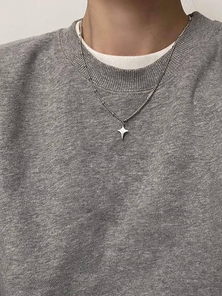 Simple Trendy Star Hollow Choker Pendant Neck Jewelry Accessories Women Men's Fashion Party Chain Necklace