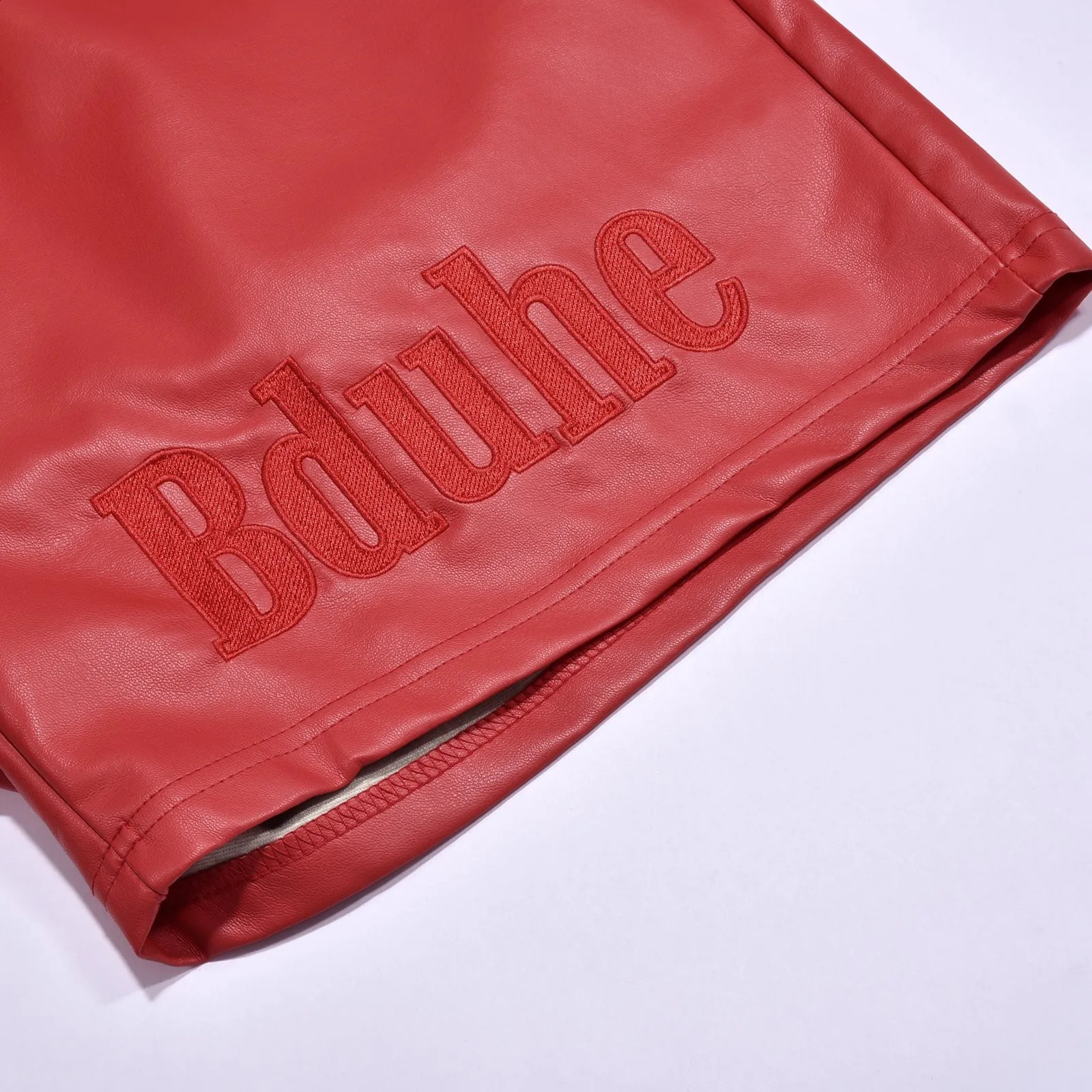 MenS Pu Leather Shorts Zipper Straight Leg Short Pants Clubwear Mens Cotton Athletic With Pockets Business Social Wear 250305