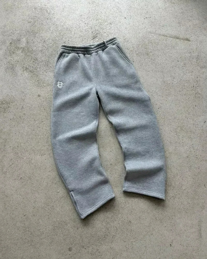 Vintage Basic Sweatpants Y2K Pants Men Women Harajuku Gothic Letter Embroidery Baggy Casual Wide Leg Trousers 250305w