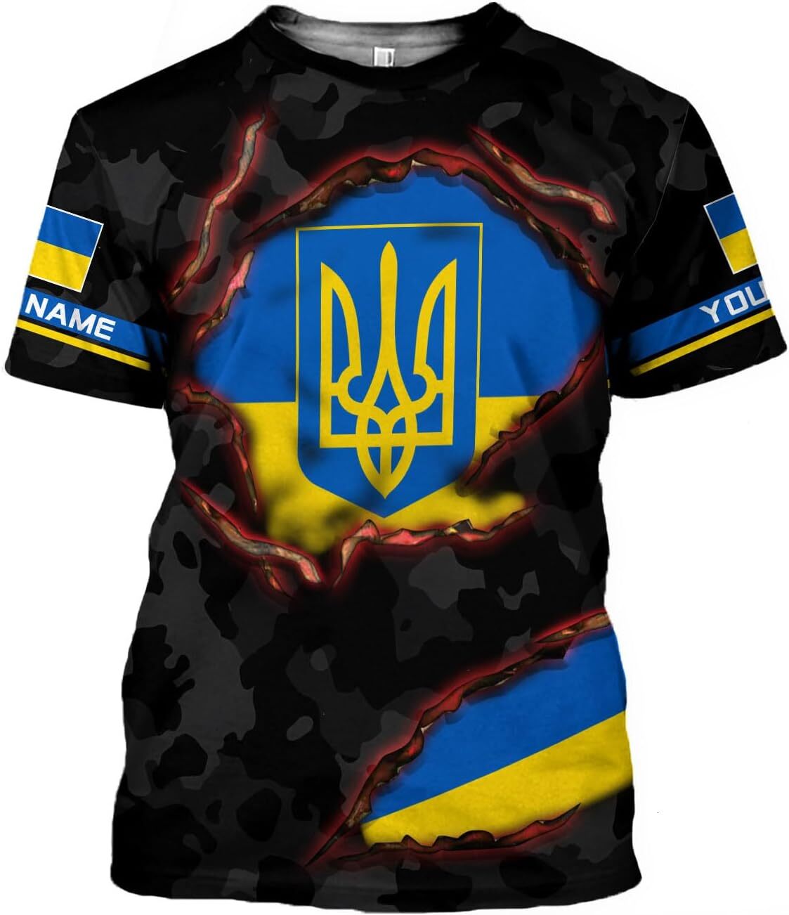 Mens T shirt Personalized Name Ukraine Shirt 3D, Ukraine Tshirt Unisex for Men and Women, Customized Ukrainian 8 Multicolor tee Casual tops summer clo