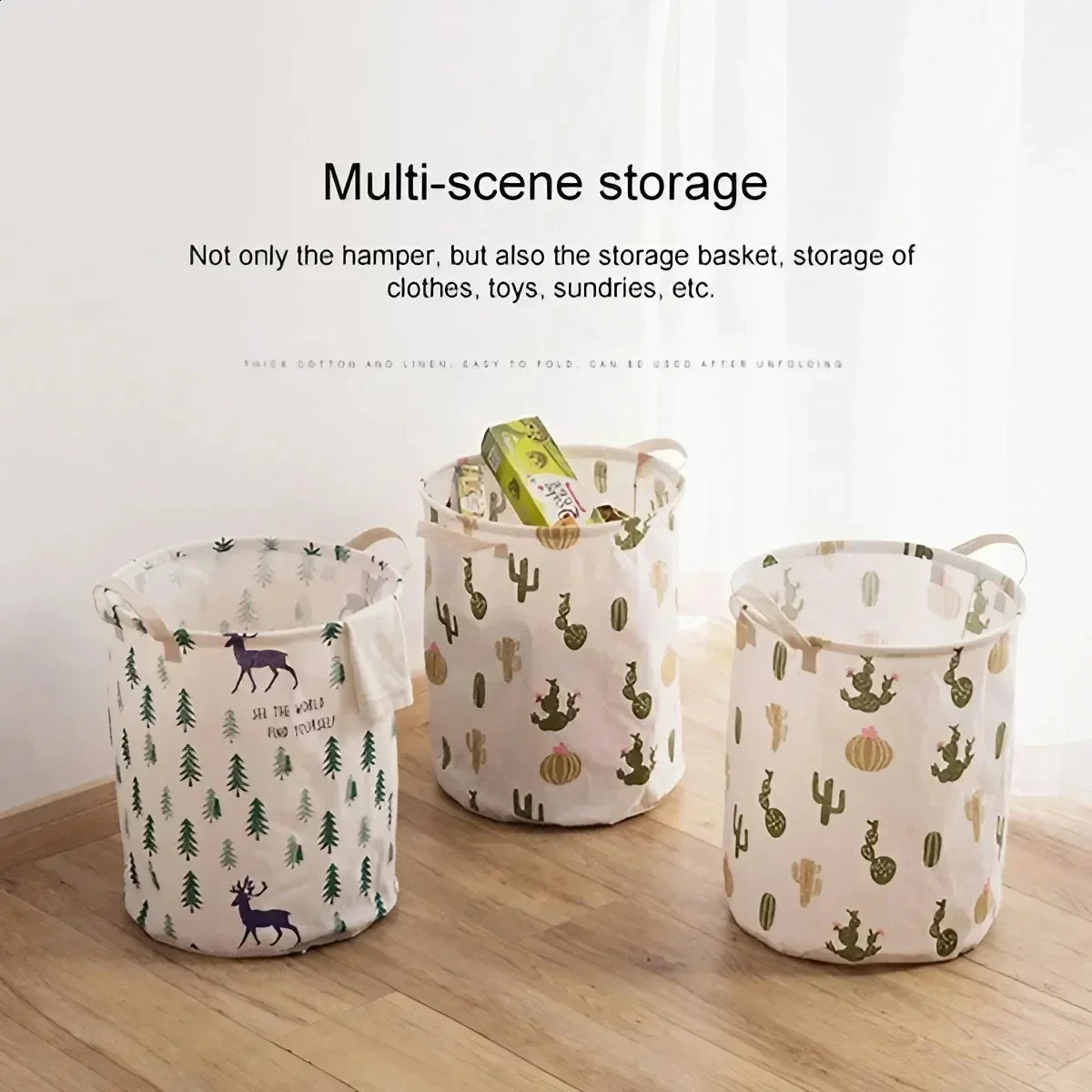 Ship from US JJYY Waterproof Foldable Storage Basket for Household Dirty Clothes Toys Bucket Organizer 250305FBB