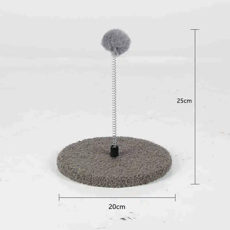 Cat hair ball spring ball toy with chassis interactive cat teasing stick pet scratch toy cats tower self heating ball toys