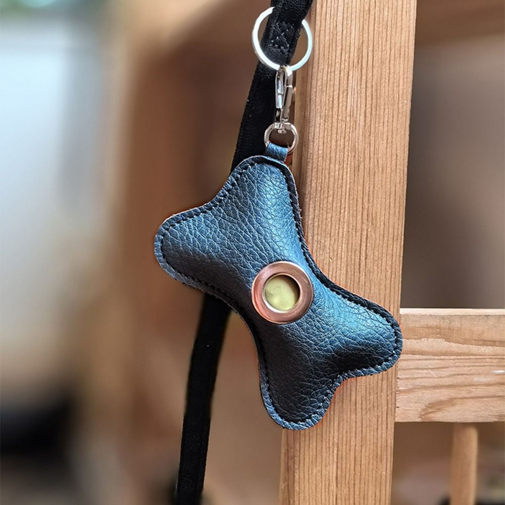 Creative Dog Poop Bag Dispenser Bone Shaped Zipper Closure Pet Poop Clean Bag Holder PU Leather Leakproof Pet Waste Bag Carrier