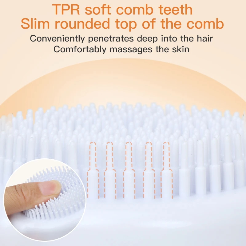 Dog Scrubber for Bath Pumpkin-Shaped Pet Bath Brush with Soap & Shampoo Dispenser Cat Massage Soft Bristles Grooming Scrubber