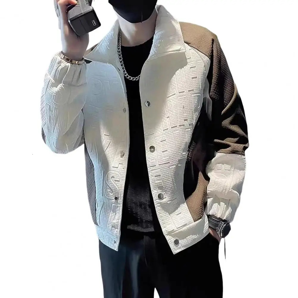 Spring Autumn Fashion Trends Advanced Handsome Colored Coat Jacket Casual and Versatile n Mens 250304