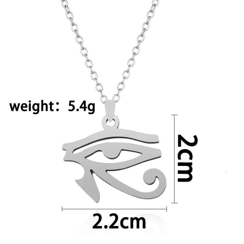 Ancient Egypt Symbol Necklace Vintage Egyptian Pharaoh Eye of Horus Pendant Necklaces for Women Fashion Stainless Steel Jewelry