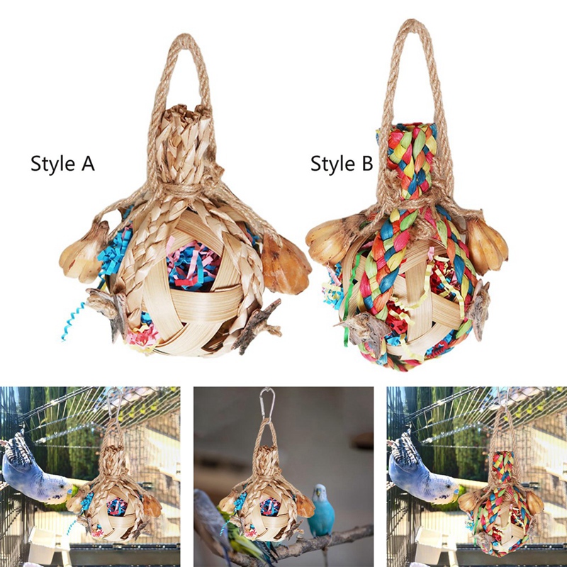 Chew Toy Ball Cage Bite Hanging Training Bird Chewing Toy For Macaws Budgies Finches Cockatoos B