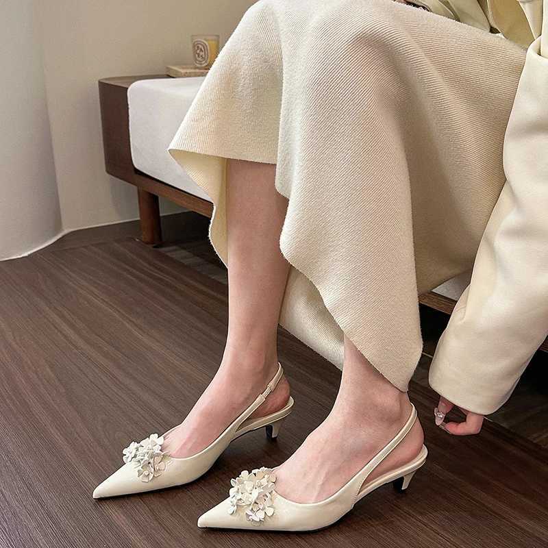 2025 Summer High Heel Women Sandals Fi Flower Dress Pumps Party Wedding Pr Fem Shoes Y250304