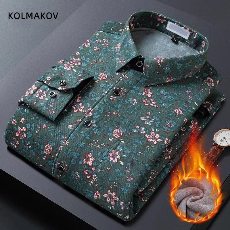 2025 spring shirts flower n high quality thicken casual mens shirtautumn smart shirt mensize M5XL KCY019 250227