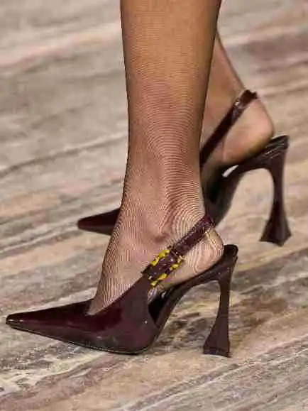 Pointed Toe Cap Air Tight Heel Super High Heels Patent Leather Needle Buckle Sexy Plus Size Hollow Sandals for Women 250228