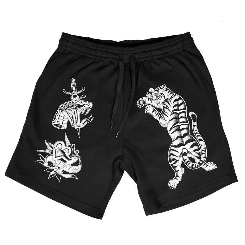 Mens Bug Printed Summer Street Wear Basketball Casual Cotton Shorts Gym Running 250224
