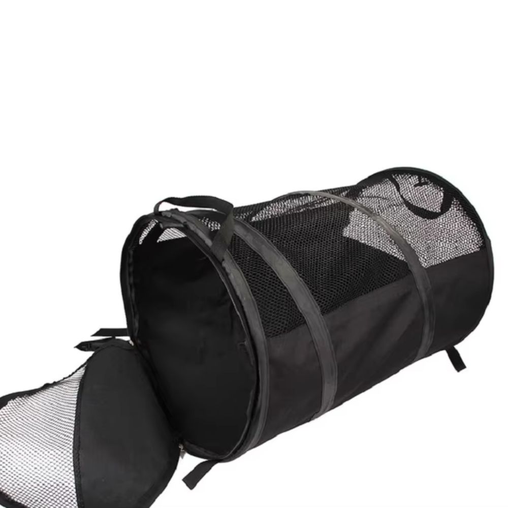 Foldable Pet Car Bag Breathable Cylindrical Dog Car Seat Carrier Wear-resistant with Safety Belt Car Rear Dog Seat Tent Outdoor