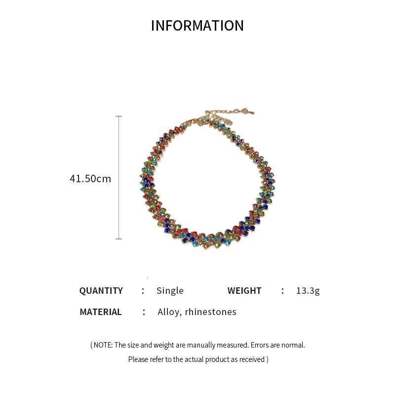 Shiny Full Rhie Choker Necklace for Women Personalized Geometric Crystal Necklaces Wedding Jewelry Party Gifts