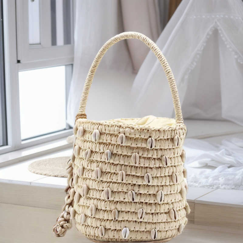 Shell Grass Woven Bag Handheld Women's Bag Summer Beach Bag Hand Woven Bag 250315