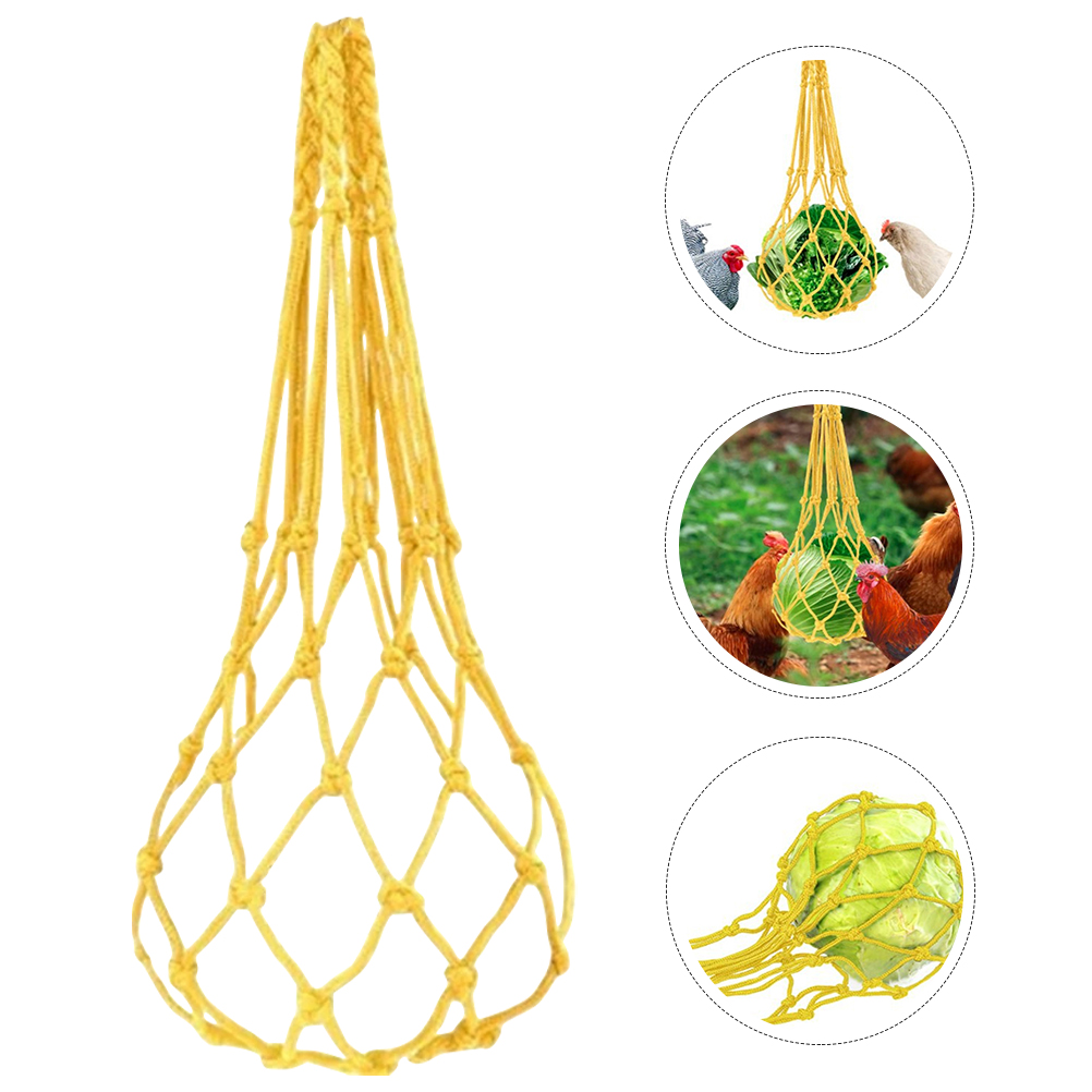 Hen Feeding Net Chicken Feeder Bags Coop Toys Hanging Mesh Grocery Fruit Holder Mushroom Hunting