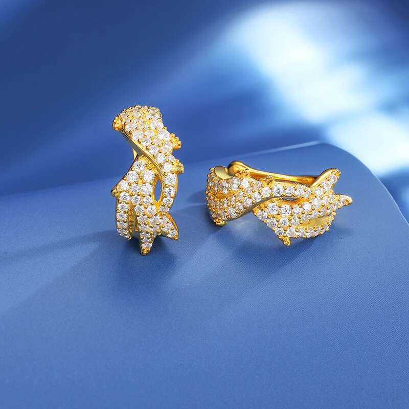 1pcs S Moissanite Thorns Circle Clip Earrings For Men No Pierced Iced Out Hip Hop Jewelry Male Rock Party Gift 2024 Trending