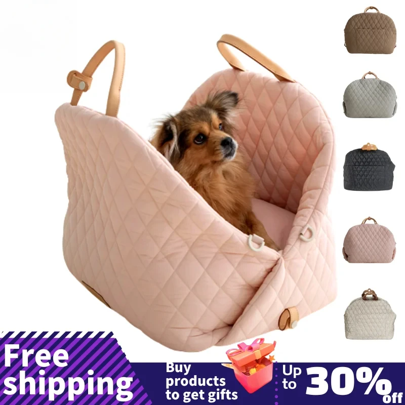 Dog Handbag Car Seat Travel Bed for Small Dogs Cat Portable Washable Puppy Carrier Tote Safety Pet Booster