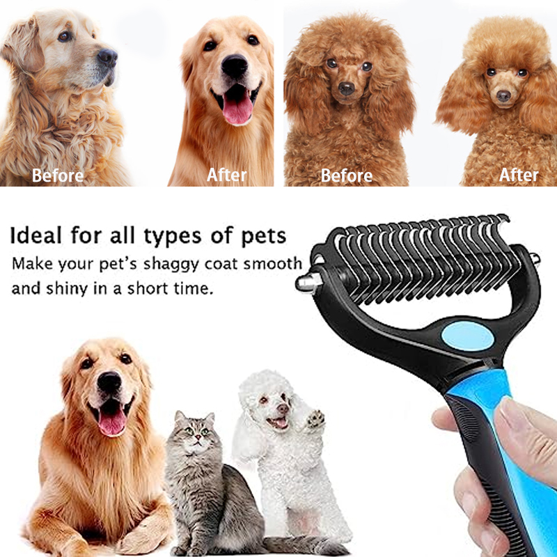 Professional Pet Deshedding Brush Cat Dog Hair Remover Pet Fur Knot Cutter Puppy Cat Comb Brushes Dogs Pet Shedding Grooming to