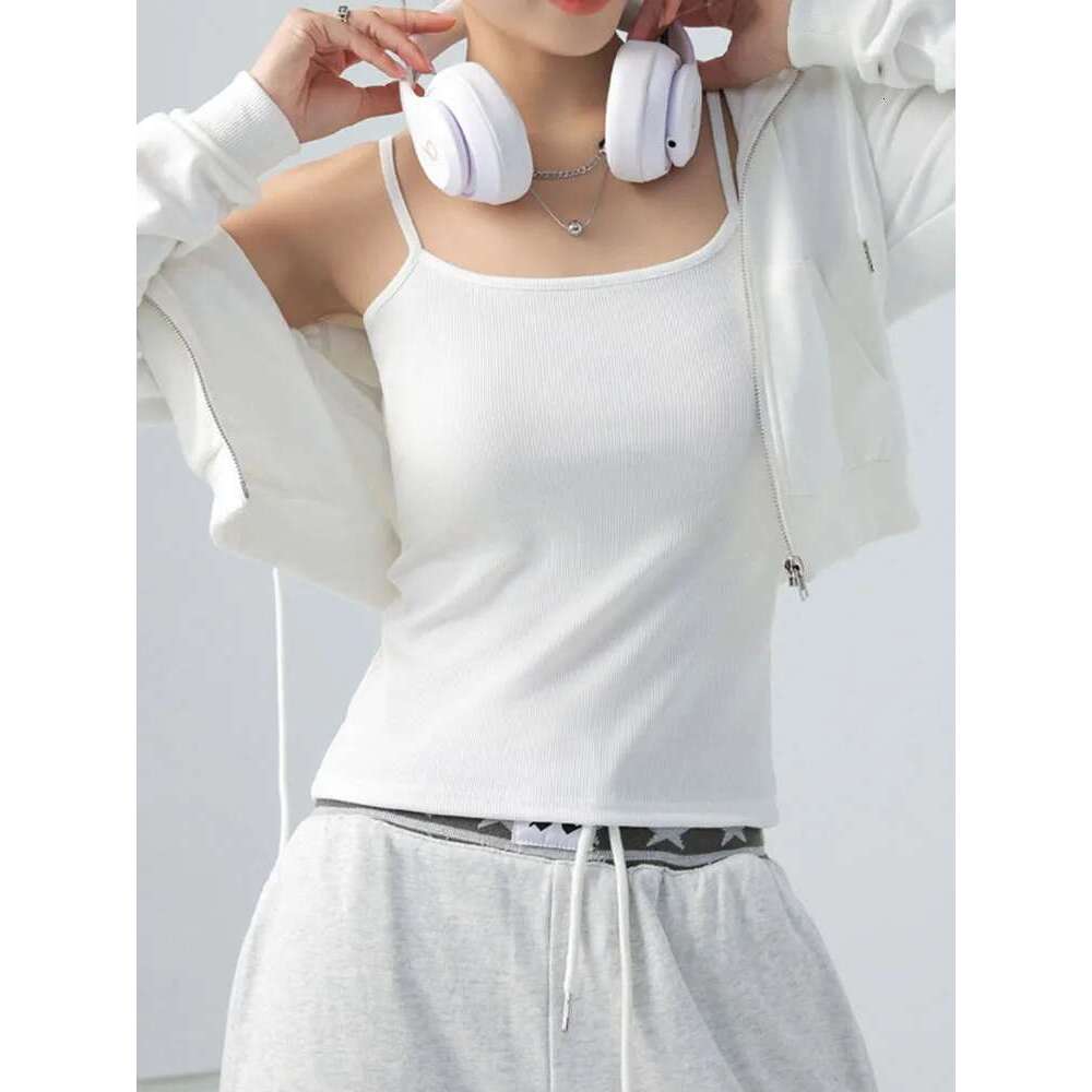 Tanks Summer Spaghetti Strap Camis Stretch Tops For Women Sleeveless Slim Fit Basic Solid Knitted Camisole KLMY