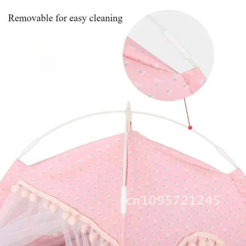 Pet Princess Cat Bed Foldable Cushion Ventilate Kitty Tent Kitten Basket Dreamlike Puppy Home Cute Pet Supplies Beds Houses Dog