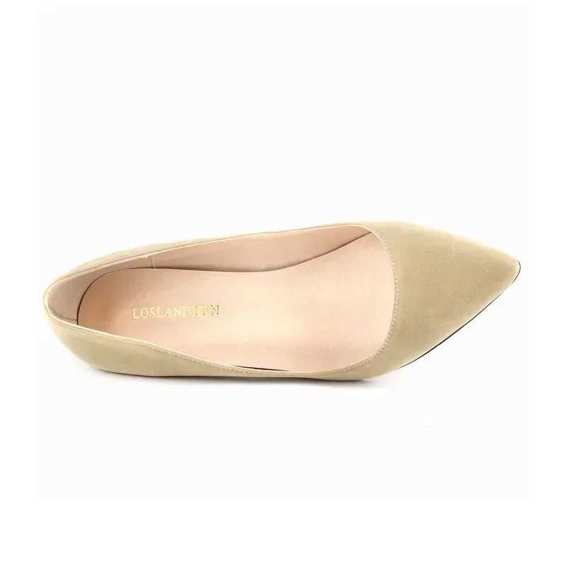Large size cultural color pump classic 5cm low H breathable sliding point heel slim high heels Fem work shoes Y250304