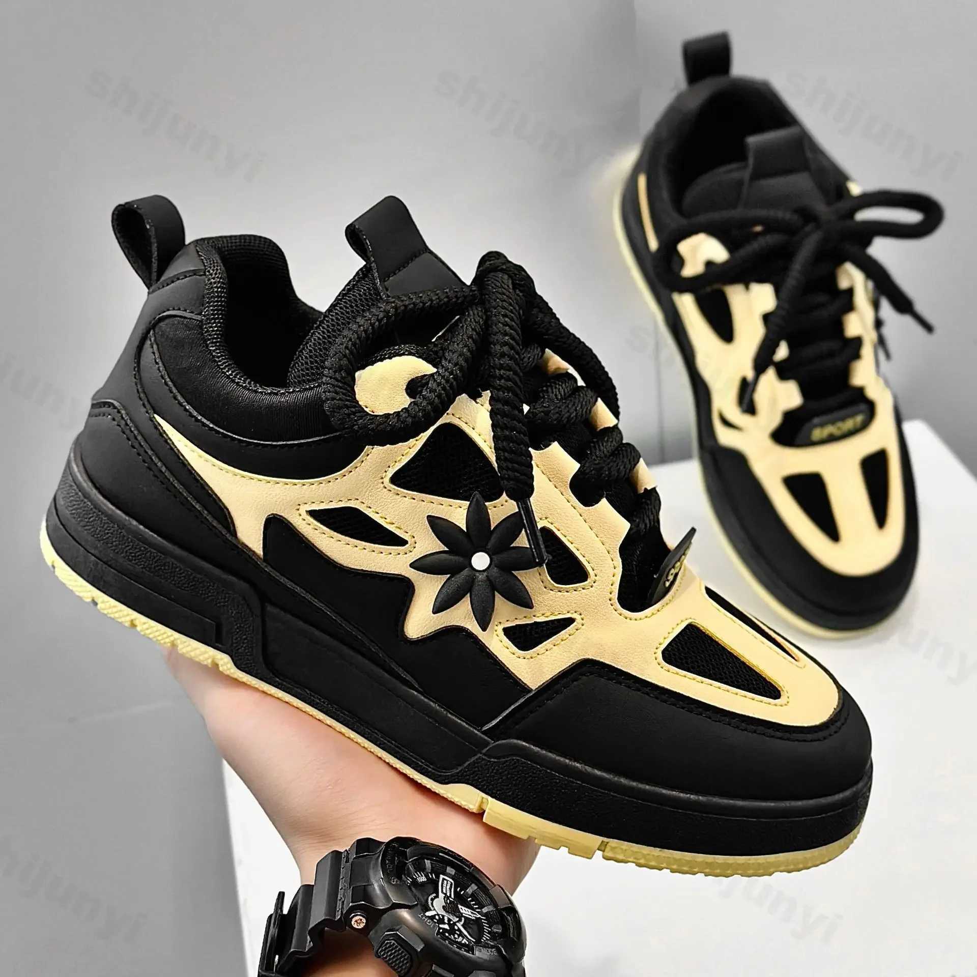 Men Platform Vulcanized Shoes New Fashion Increased Thick Sole Breathable Casual Wear Resistant Casual Sports Shoes for MenC250305
