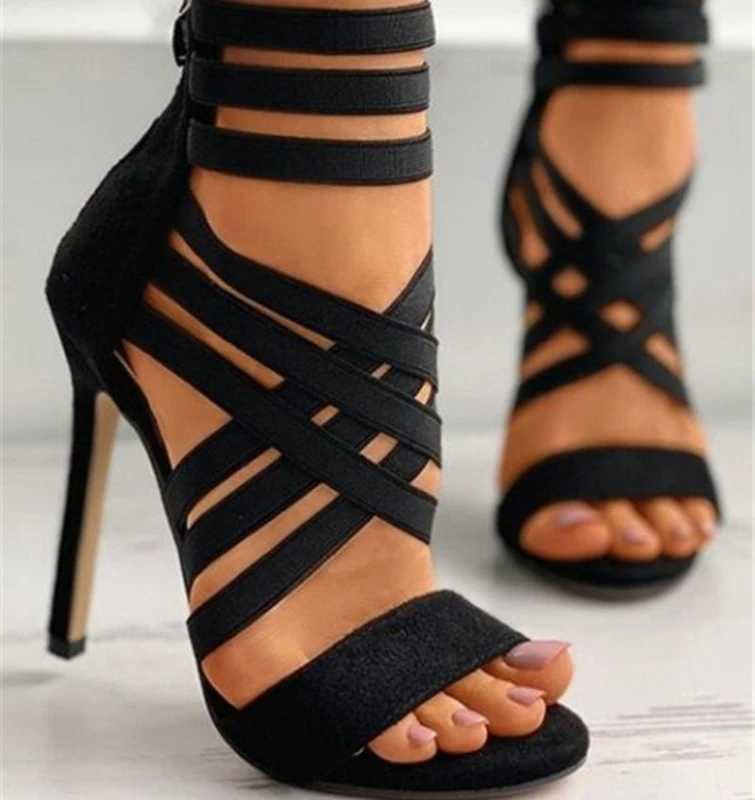 2022 New Summer Womens Shoes Sexy Open Toe Gladiator Shoes Womens High Heels Dress Party Wedding High Heels SandalsXJ2500305
