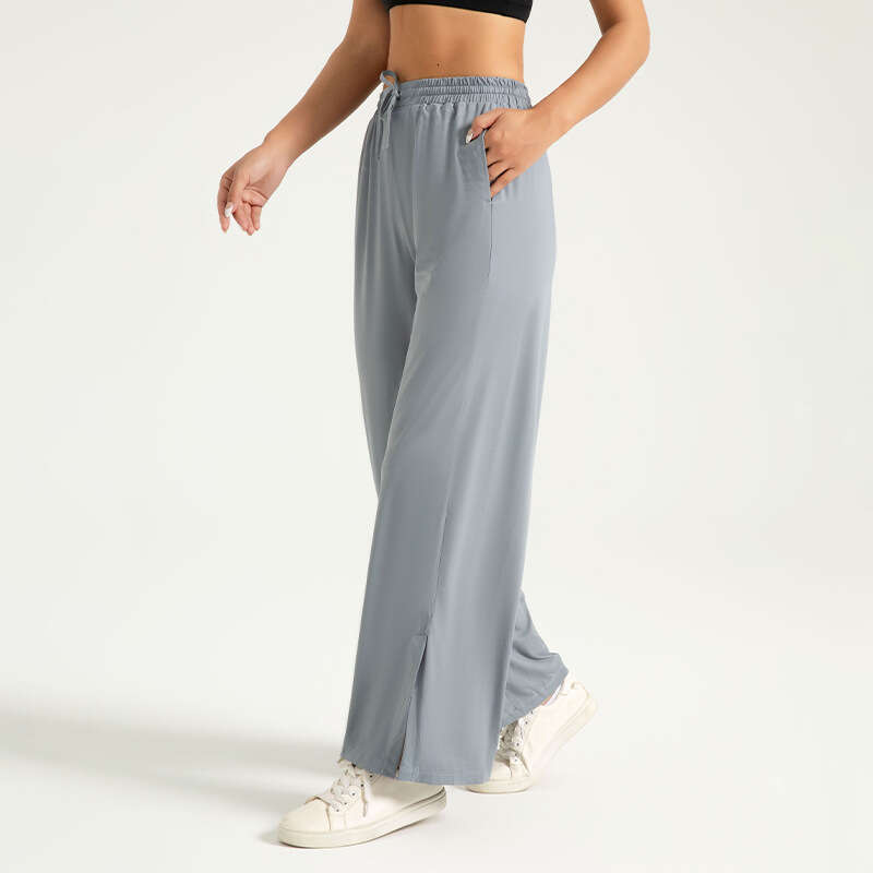 Special Area Sunscreen Waist Wide Leg For Women, High Elasticity, Naked, Ice Feel, UV Resistant, Micro Pull Sports Pants KLMY