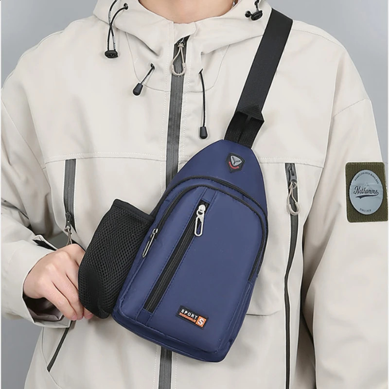 leisure chest bag travel cross body fashionable shoulder multifunctional large capacity mens and womens 250227