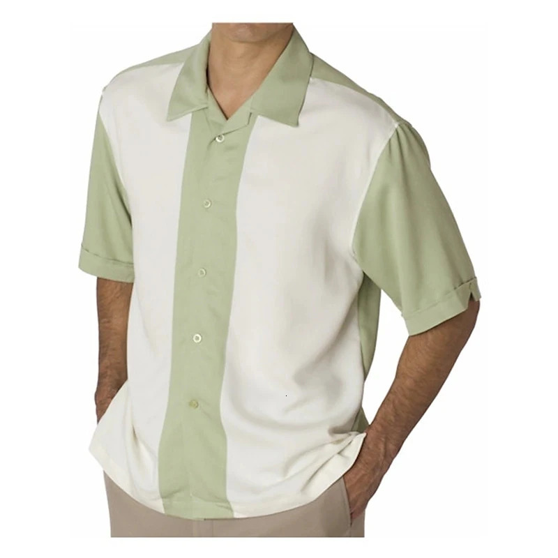 Hawaiian Casual Shirt Stripe Print Lapel Top Summer Fashion Street Short Sleeve Mens Oversized Male Clothing Cardigan 250227Z