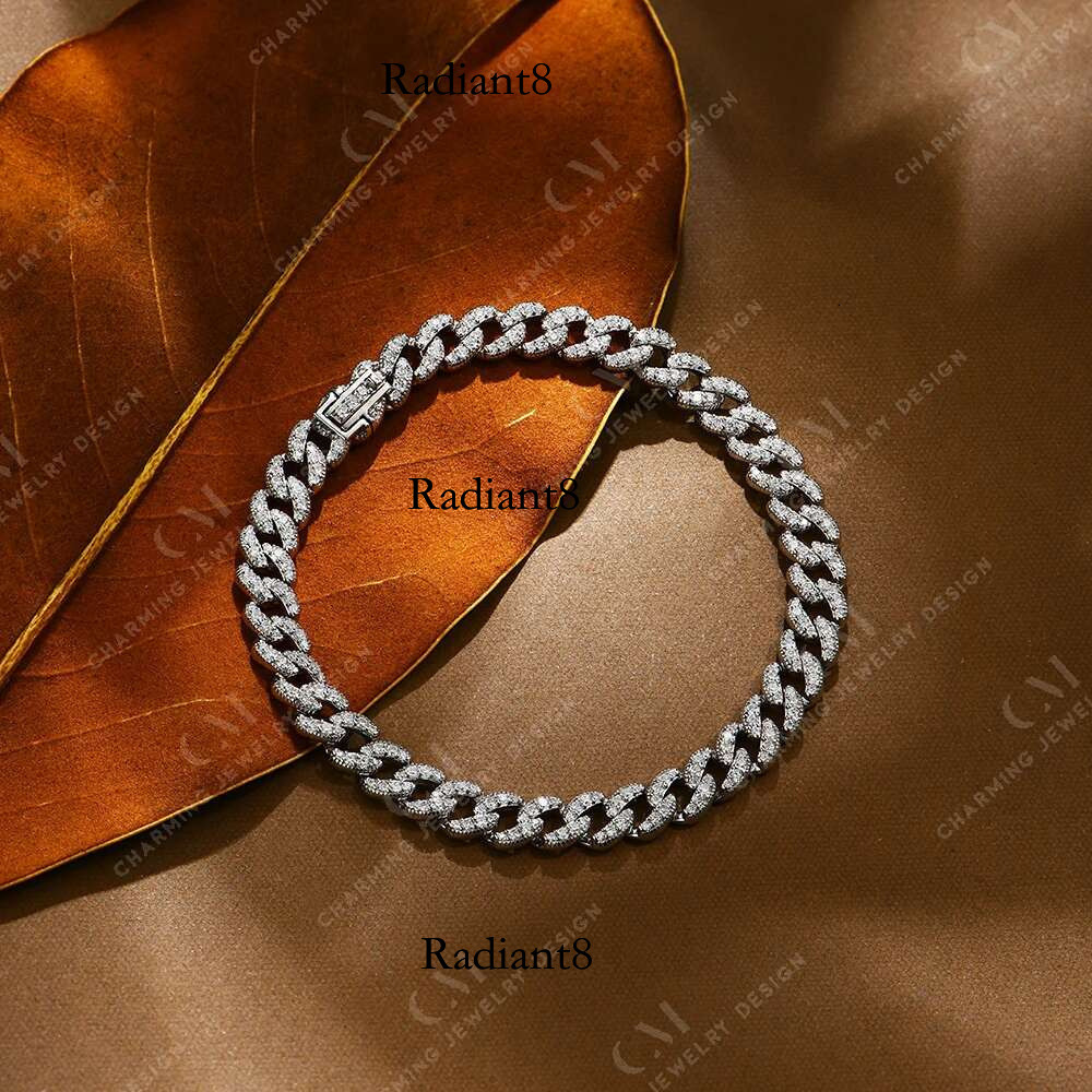 CHARMING Top Quality Sterg Sier Gold Plated Tennis Bracelets Sparkg Moissanite for Man Women party Jewelry Gift