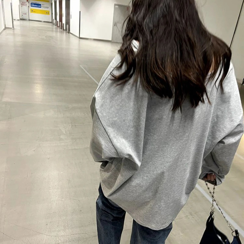 Y2k Baggy Halter Two Piece Sweatshirt Women Letter Print Loose Aesthetic Hoodies Women Retro Fashion Casual Streetwear Tops 250304