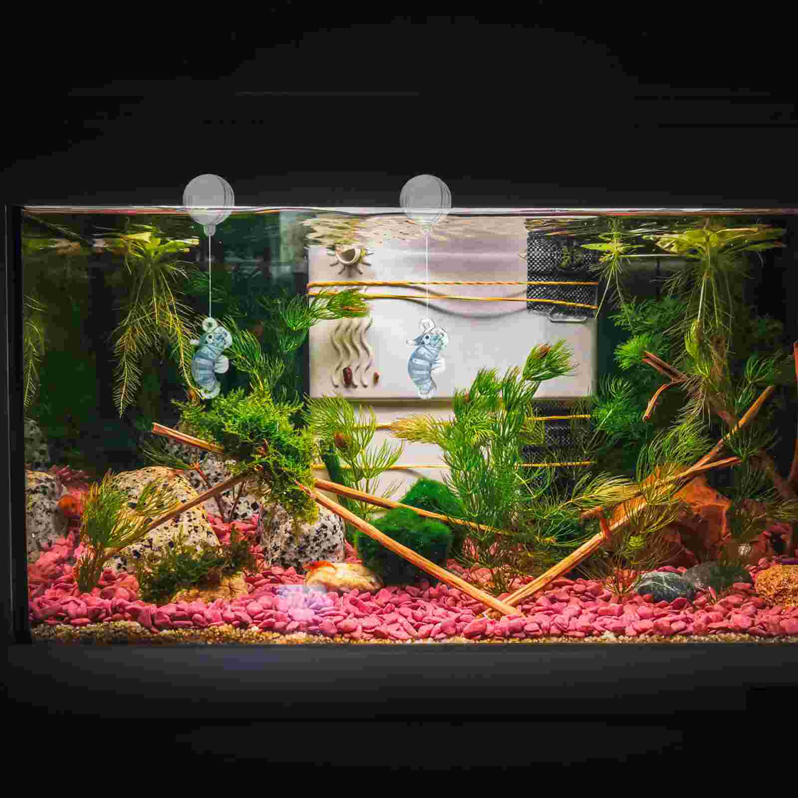 Fish Tank Decoration Decorative Sea Horse Aquarium Cartoon Hanging Ornament Fake Glass