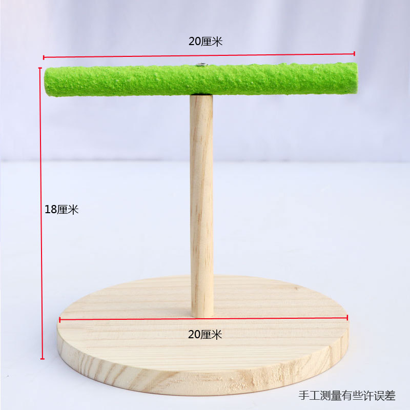 T-Shape Birds Parrots Hardwood Bird Standing Pigeon Perch Parrot Chewing Bird Stick Toys