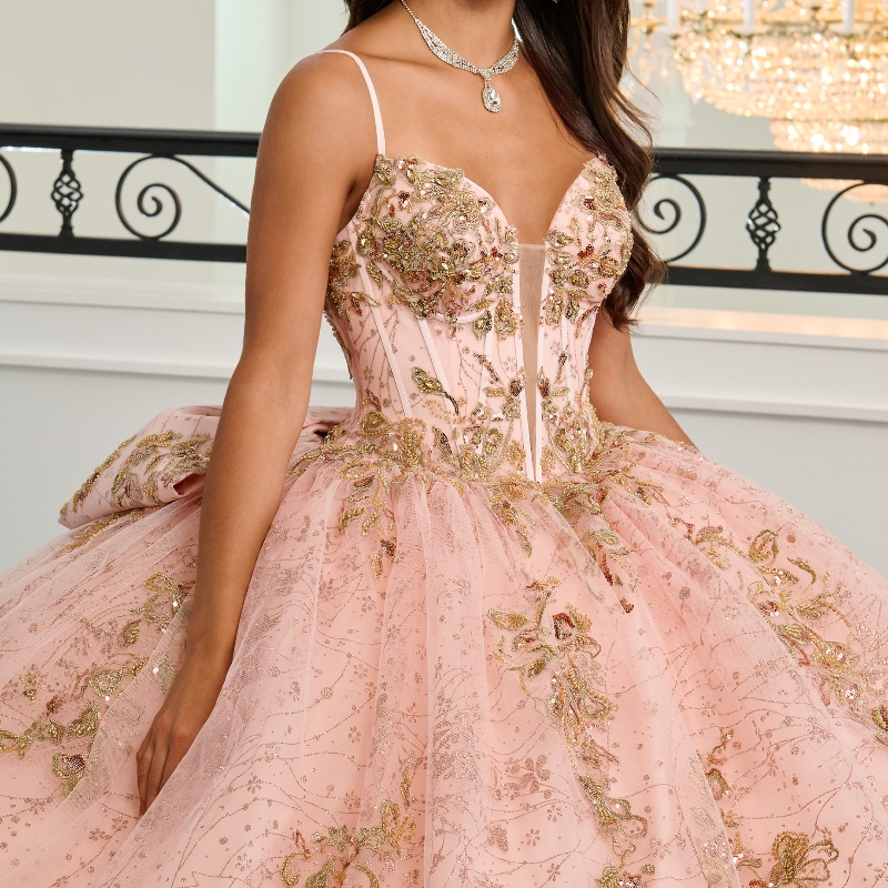 Pink Shiny Quinceanera Dresses Ball Gown Spaghetti Strap Applique Lace Beads Corset Tull Party Birthday Sweet 16 Vestidos 15 Anos