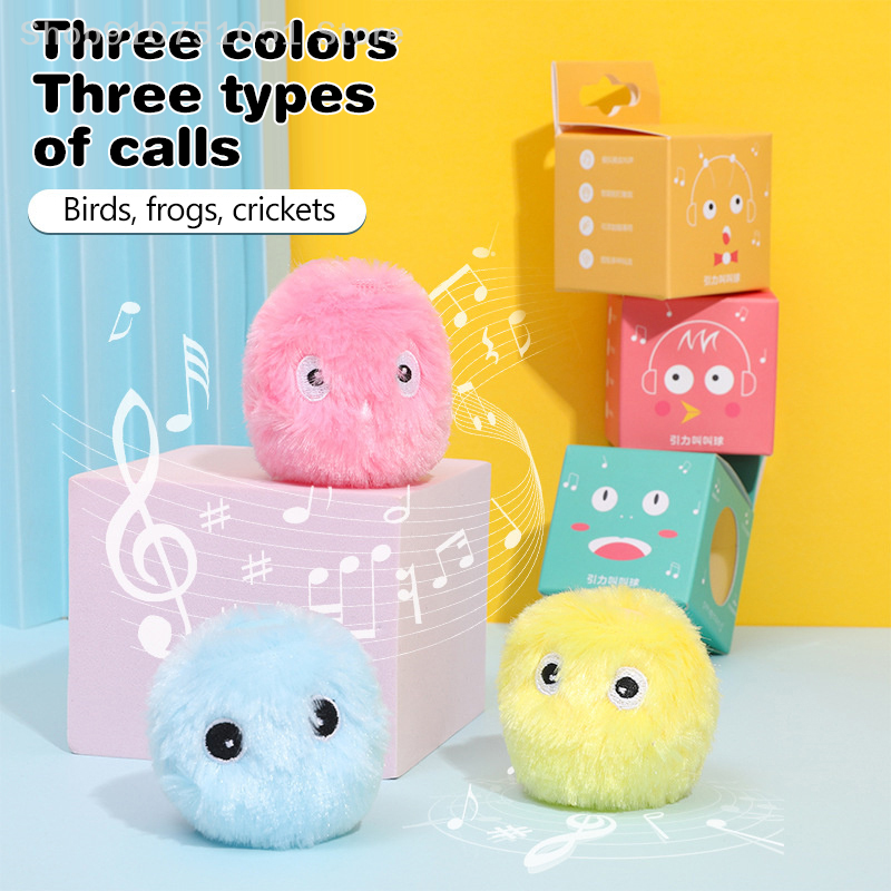 Smart Cat Toys Interactive Ball Plush Electric Catnip Training Toy Kitten Touch Sounding Pet Product Squeak Toy Ball Cat Play
