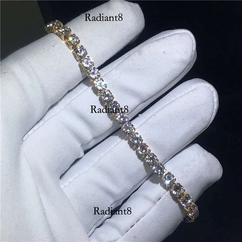 Handmade Solid Sterg Sier 4mm 17cm 19CM Tennis Bracelet Bangle For Women Wedding Fashion Jewelry Wholesale Party Gift