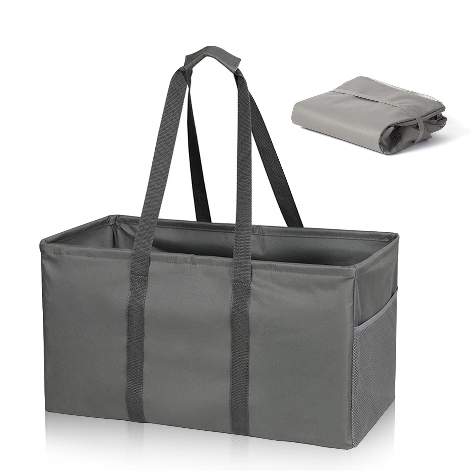 Ship from US Reusable Grocery BagsUtility Tote BagLarge Utility BagGrocery BagDark Gray Foldable Shopping Bags 250305FBB