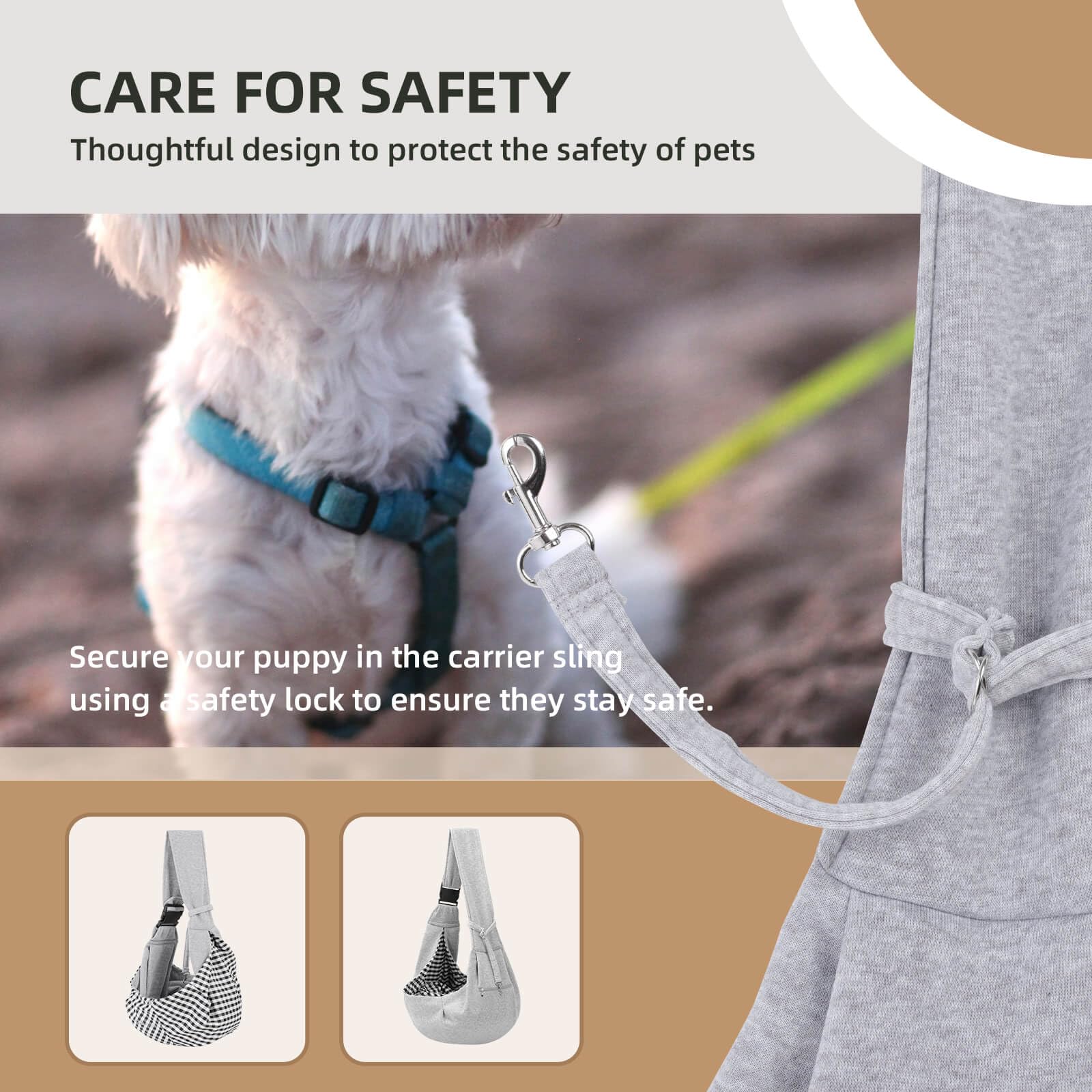 Travel-Ready Pet Safety Harness - Versatile Adjustable Sling Carrier with Storage Pouch for Dogs and Kittens