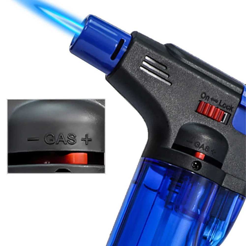 4pcs Torch Lighter Jet Flame Butane gas Mini Refillable Windproof Lighters for BBQ Kitchen Candle Fireplace GrillT250305