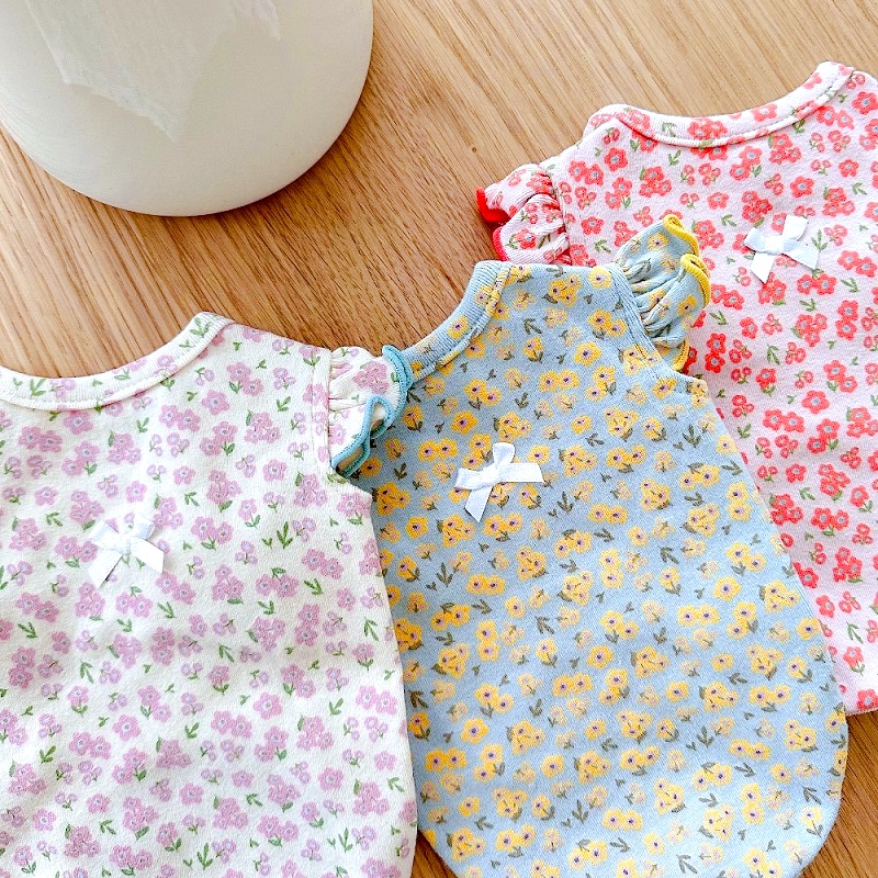 Luxury Dog Clothes Floral Print Dog Vest T-shirt for Chihuahua Bulldog Clothing Lovely Puppy Cat Vest Summer Pet Costume