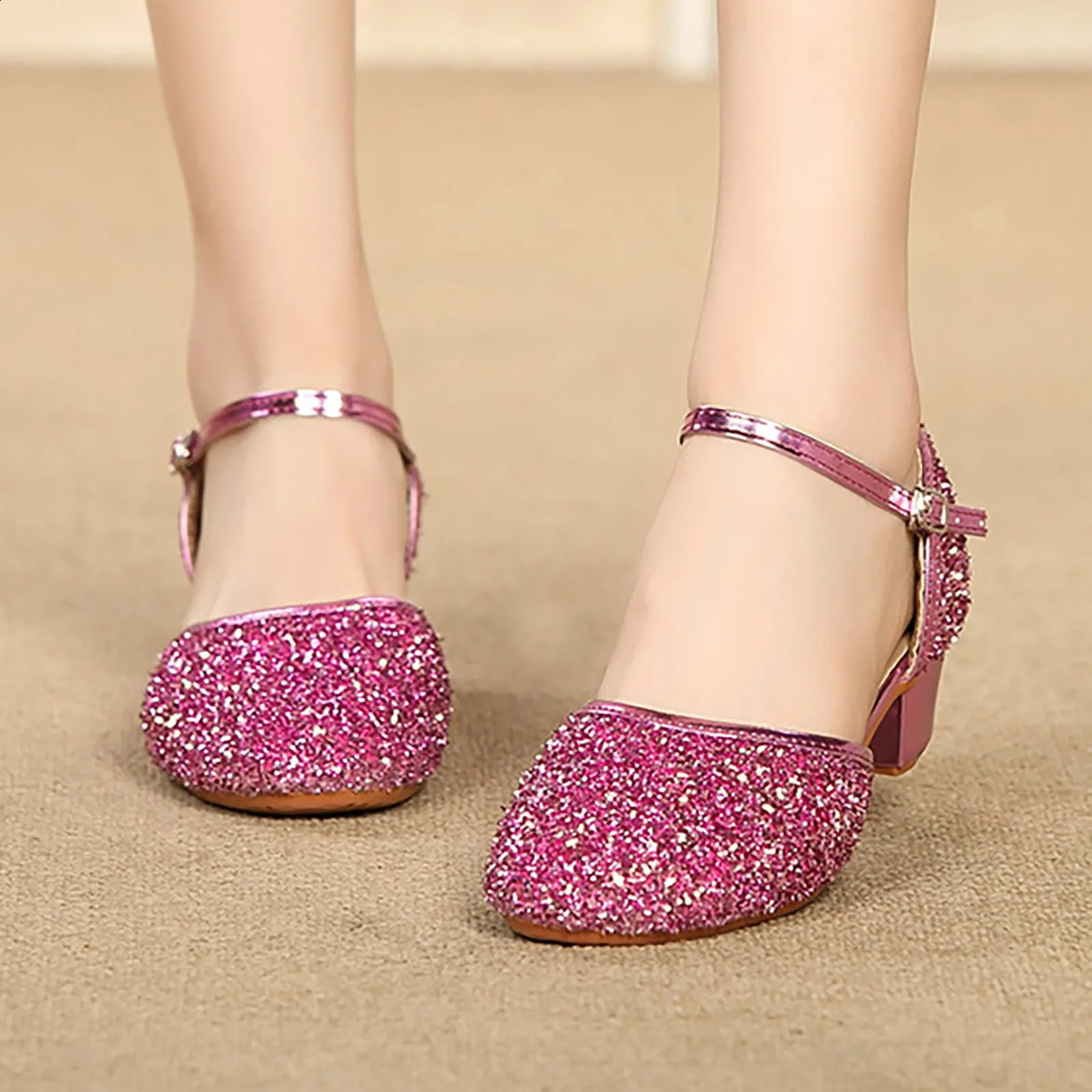 Summer Shoes For Kids Child Toddler High Heels Girls Sandals Childrens Tango Latin Dance Shoes and Girls Party Shoe 26-36 250305