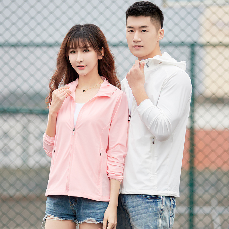 tracksuit Outdoor skin men's women's sun protection clothing, UV resistant UPF50+sports and fitness brocade ammonia ice silk elastic windbre