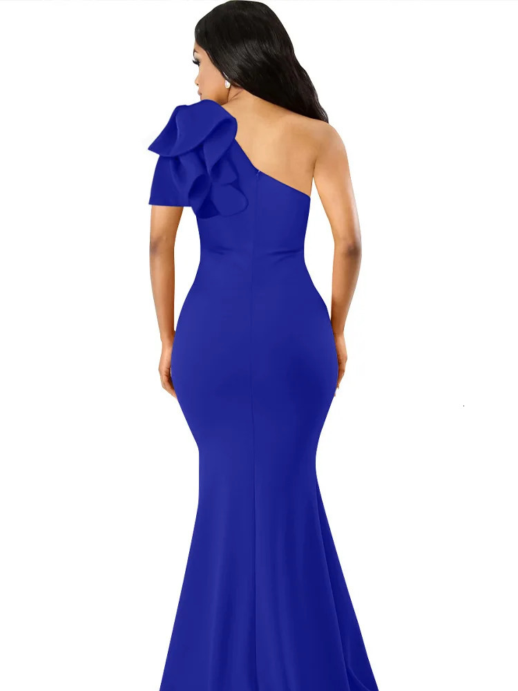 Summer One Shoulder Split Sexy Dress Sleeveless Sloping Shoulders Dresses 250304