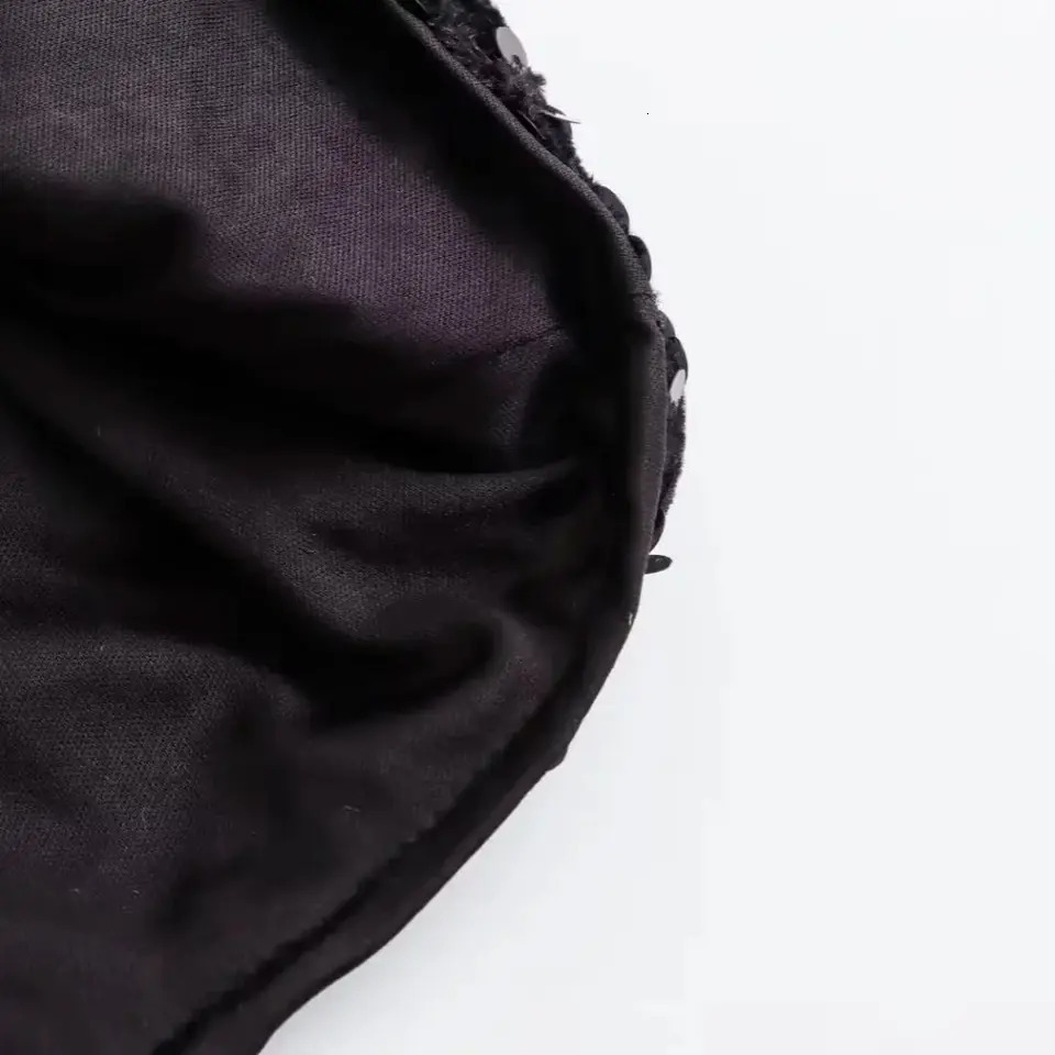 TRAF one shoulder long dress for women sparkling sequins backless sexy evening party vest ultrathin pleated edge summer 250304