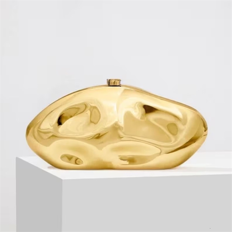 Women Acrylic Shell Bag Cute Evening Clutch Bag For Wedding Party Small Gold Purses Summer Beach Handbags Lemon Color 250304