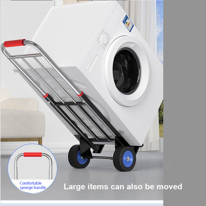 Portable Folding Retractable Trolley Folding Hand Truck Handling Household Trailer Shopping Cart Trolley Adjustable Hand Cart