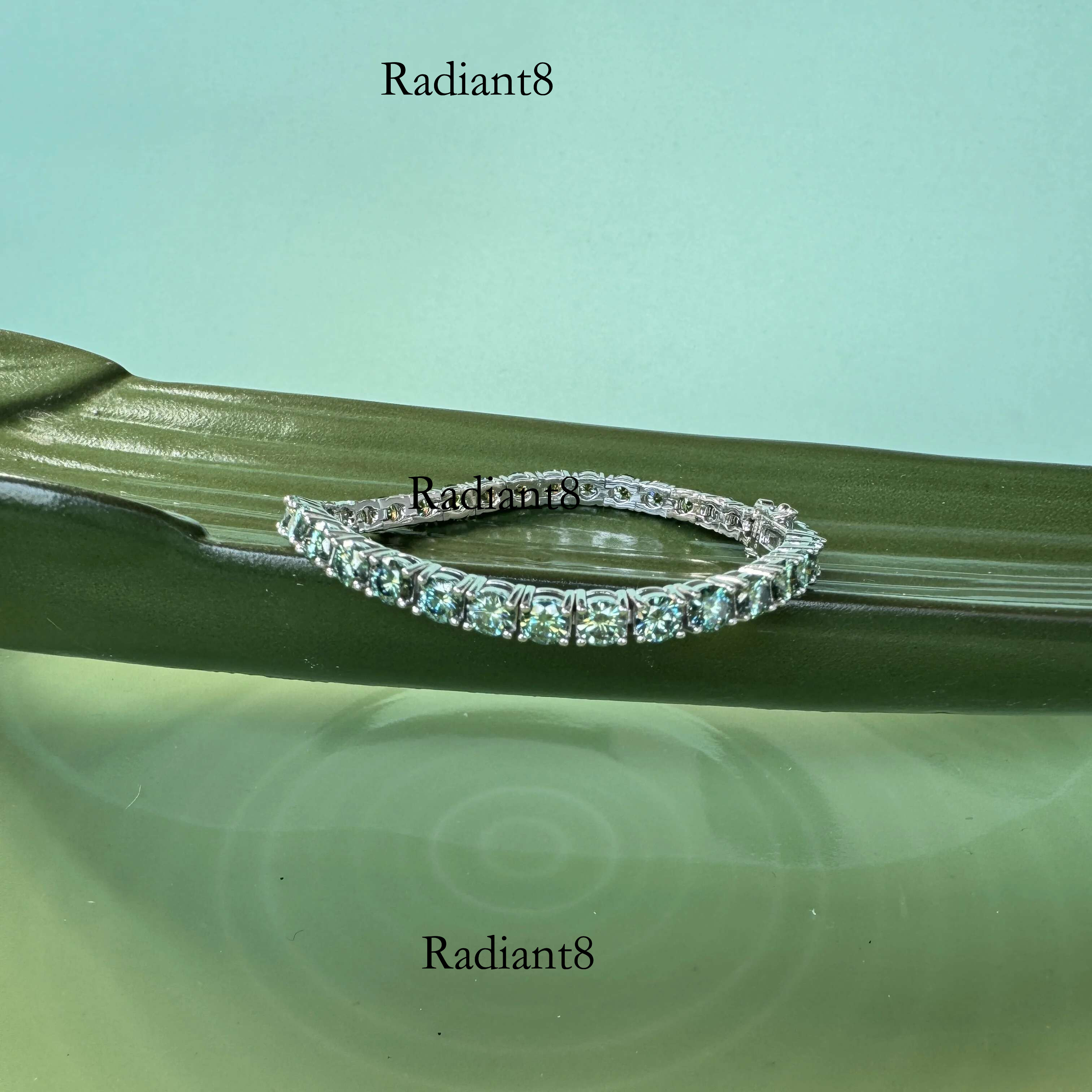 Gourch 3/4/5/6.5mm Green Moissanite Tennis Bracelet for Women&Men, Sier Plated, Anniversary Gift, Dia Tester Approved