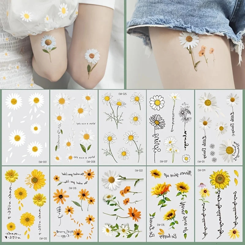 12 Temporary tattoos for women Flower tattoo body art sticker waterproof durable suitable arms and hands 250219