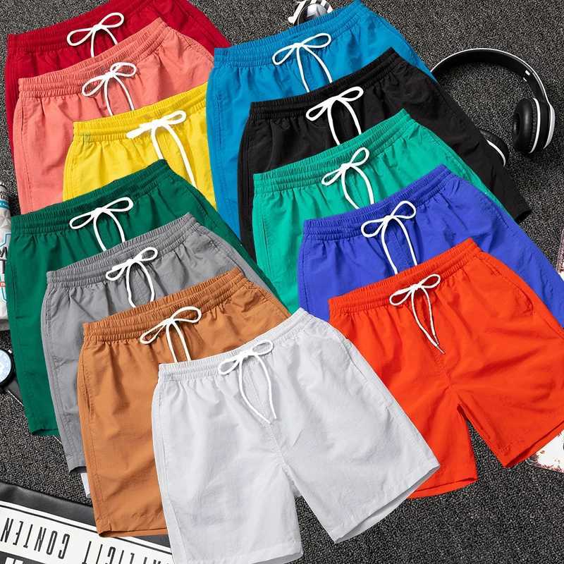 Mens solid color casual sports shorts quick dry surfing beach board elastic waist Bermuda mens surfing shorts size 2XS-6XLXJ250407